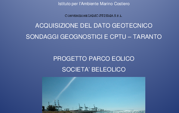 Report geotecnica Taranto