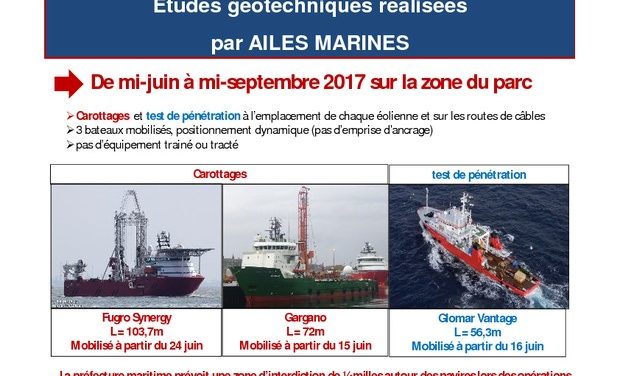 3 navires Fugro sur site en baie de Saint Brieuc