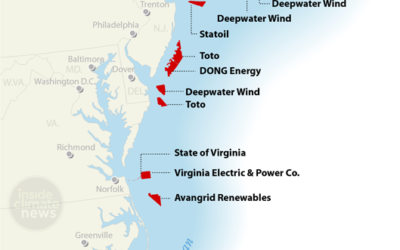 Dominion Energy Virginia et DONG Energy au large de la côte de Virginia Beach.