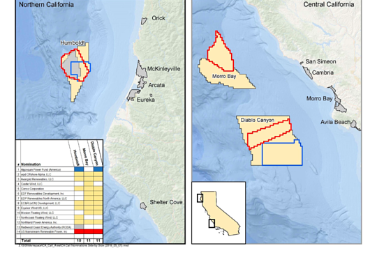 Californie : Programmation de la 1ère vente de bail éolien flottant en mer d’environ 4,5 GW