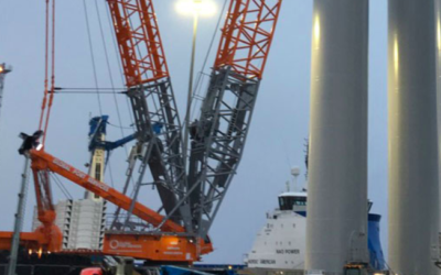 Windhoist retenu pour des travaux de pré-assemblage de Moray East et l’OTM de Siemens quitte le chantier d’Hoboken