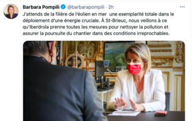 Pollution du navire de Van Oord à Saint-Brieuc : Iberdrola convoqué par Barbara Pompili