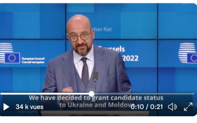 Les Vingt-Sept accordent à l’Ukraine et à la Moldavie le statut de candidat à l’UE