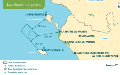 Vendée Énergie est co-actionnaire du parc éolien en mer Yeu-Noirmoutier