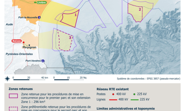 Les zones pour les deux appels d’offres éoliens flottants en Méditerranée sont pré-proposées