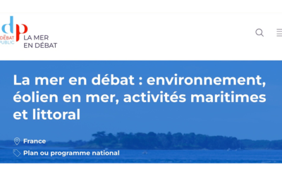Le débat public « La mer en débat » sur la planification maritime débute le 20 novembre