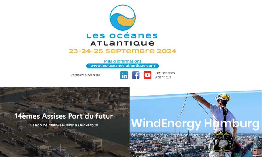 Les événements phares de septembre : Les Océanes Atlantique, Port du Futur, WindEnergy Hamburg