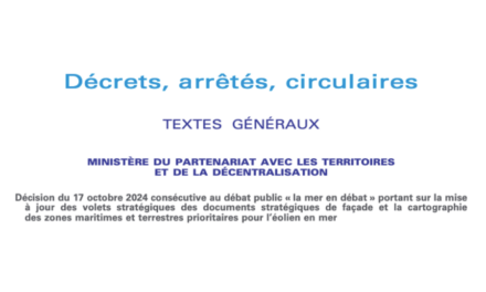 La Mer en Débat : réponse du Gouvernement avec la publication au JO du 18 octobre de la Décision du 17 octobre