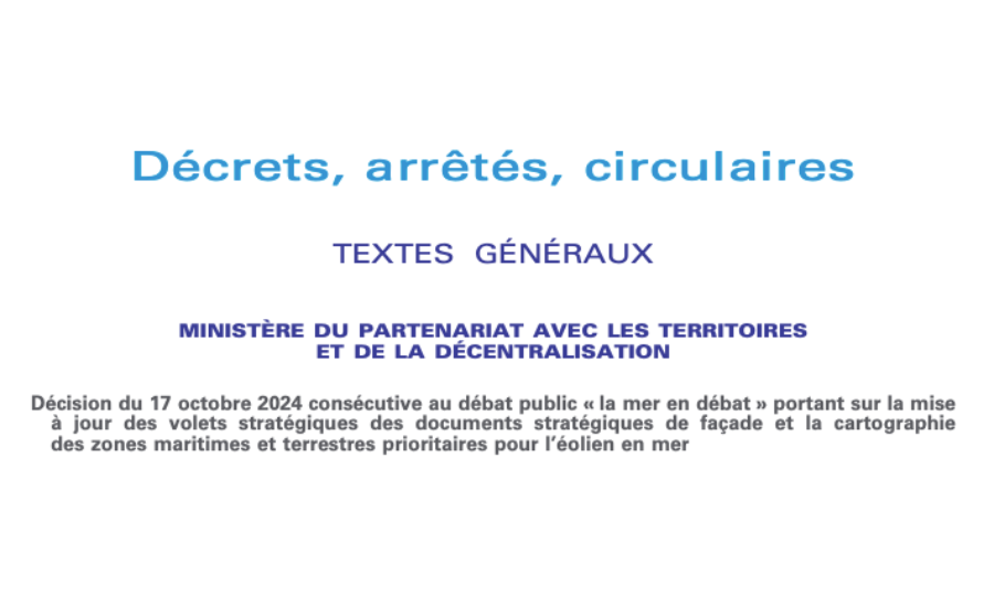 La Mer en Débat : réponse du Gouvernement avec la publication au JO du 18 octobre de la Décision du 17 octobre