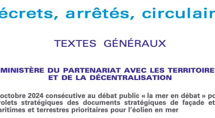 La Mer en Débat : réponse du Gouvernement avec la publication au JO du 18 octobre de la Décision du 17 octobre