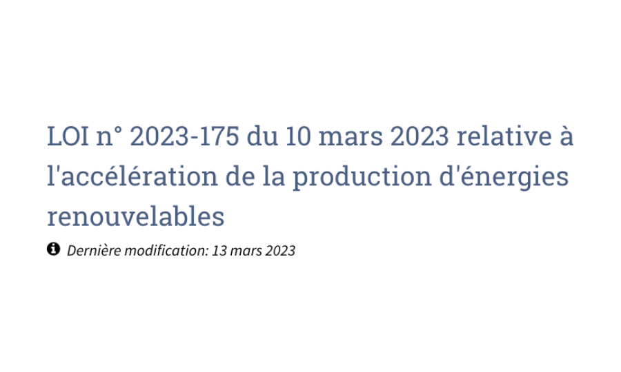 Accélération de la production d’énergies renouvelables : projet de décret